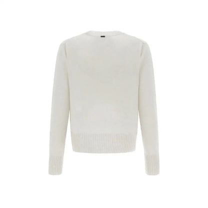 Herno hvid cashmere sweater i cremfarvet strik med ribkant