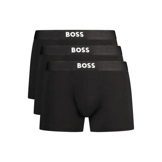 Hugo Boss sorte sorte shorts i sort bomuld med hvidt logo