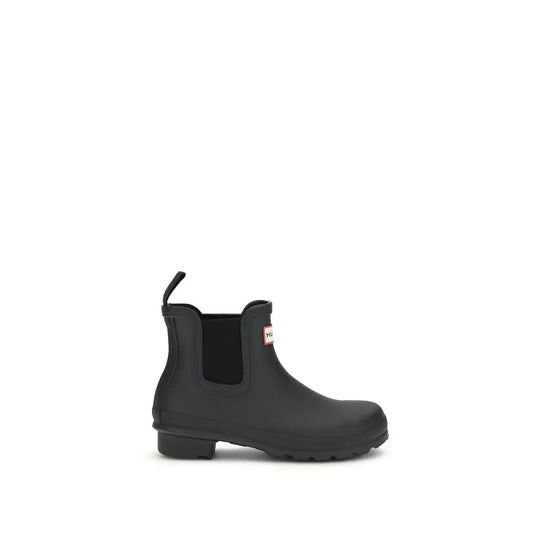 Hunter Black Rubber Ankle Boots - Ankelstøvler