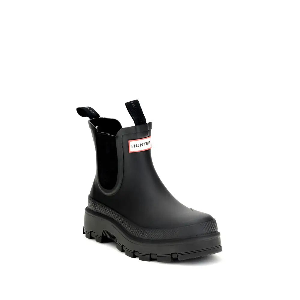 Hunter Black Rubber Chelsea Boots - Ankelstøvler
