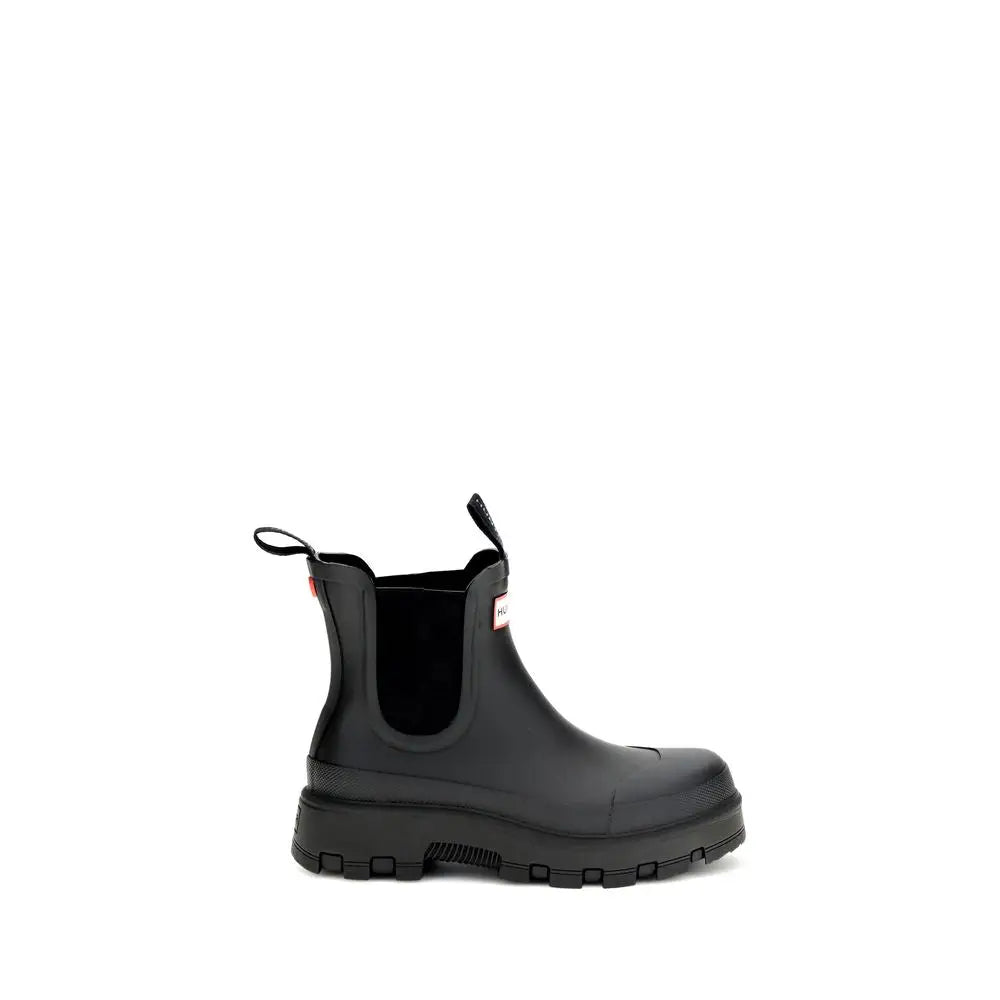 Hunter Black Rubber Chelsea Boots - Ankelstøvler