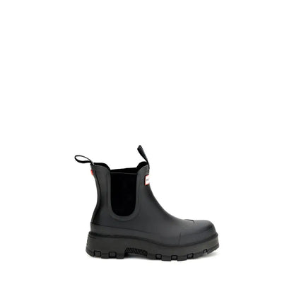 Hunter Black Rubber Chelsea Boots - Ankelstøvler