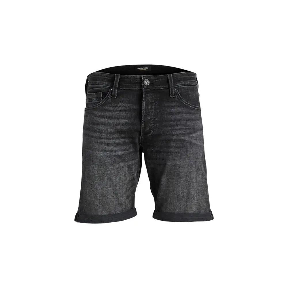 Jack Jones Black Cotton Bermuda