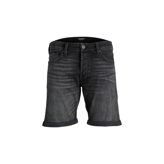 Jack Jones Black Cotton Bermuda