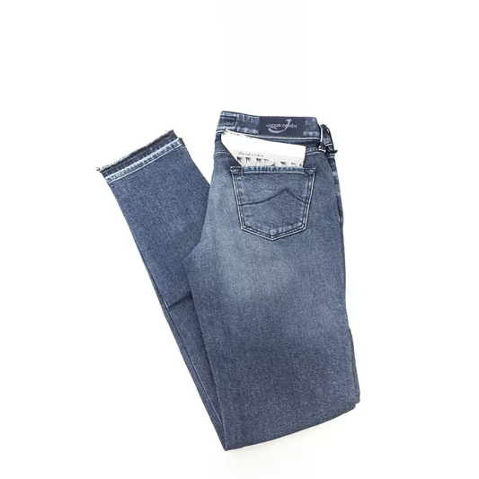 Jacob Cohen Blue Cotton Women Jeans with Pony Skin Label - Jeans