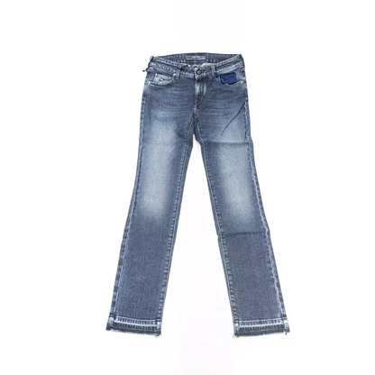 Jacob Cohen Blue Cotton Women Jeans with Pony Skin Label - Jeans