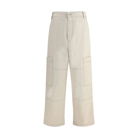 Jacquemus beige cotton jeans denim med vide ben og lommer