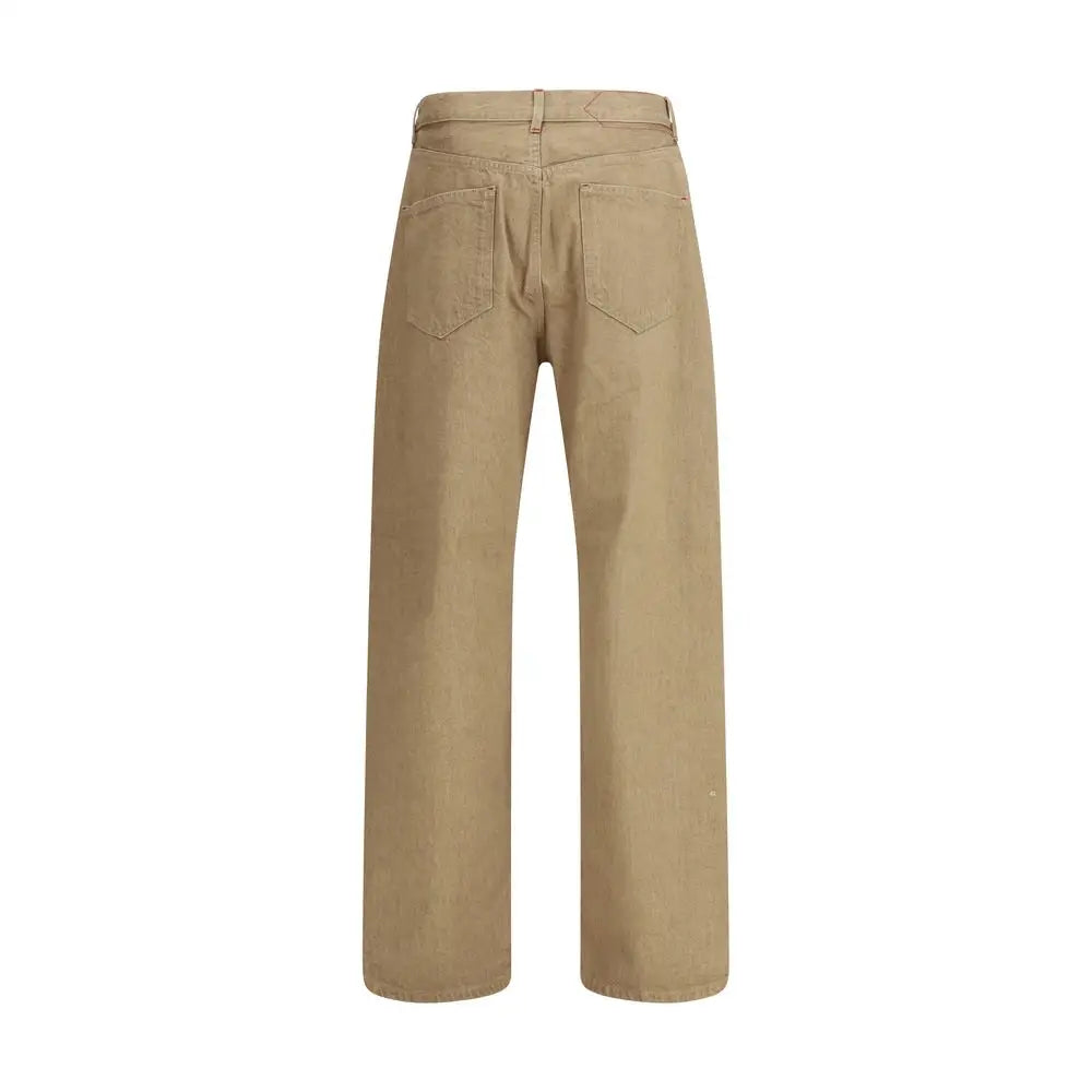 Jacquemus beige cotton straight-leg jeans med afslappet pasform