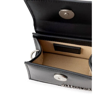 Sort sorte lædertaske Jacquemus med sølv magnetic clasps og beige for