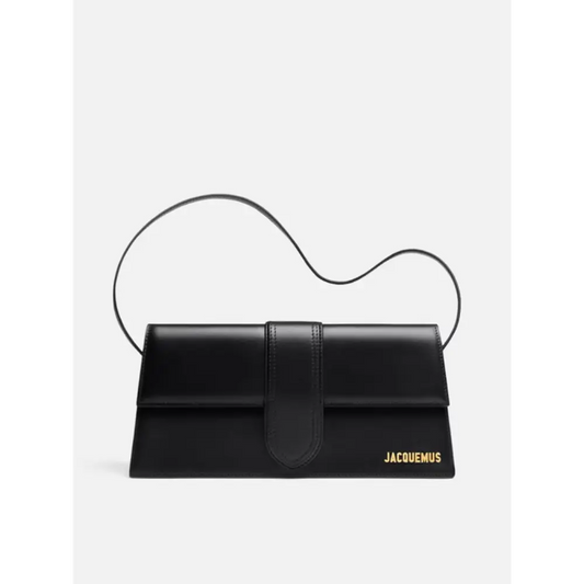 Sort læder Bambino Long clutch fra Jacquemus i sort med guld branding
