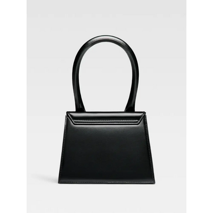 Jacquemus black leather Le Chiquito moyen bag med rund håndtag