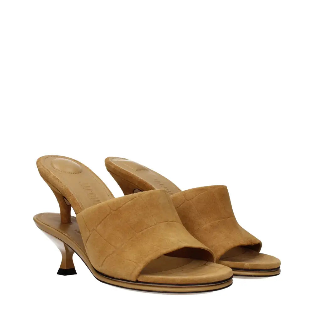 Jacquemus Brown Leather Stiletto Heels Sandals