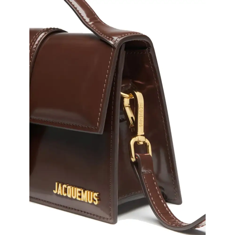 Jacquemus Le Grand Bambino håndtaske i mørkebrun læder