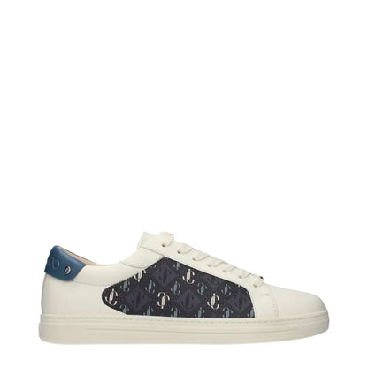 Hvide Jimmy Choo low-top sneakers i beige læder med navy panel