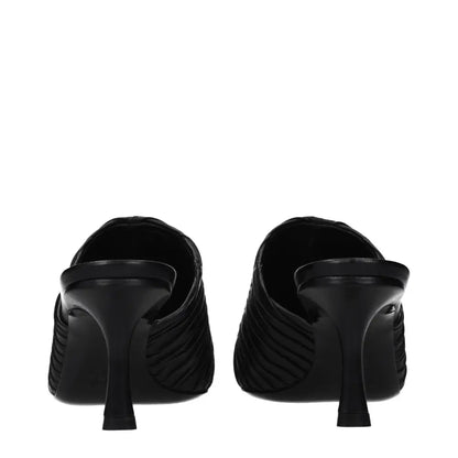 Jimmy choos sorte læder mid heel pumps med plisseret design og slanke hæle