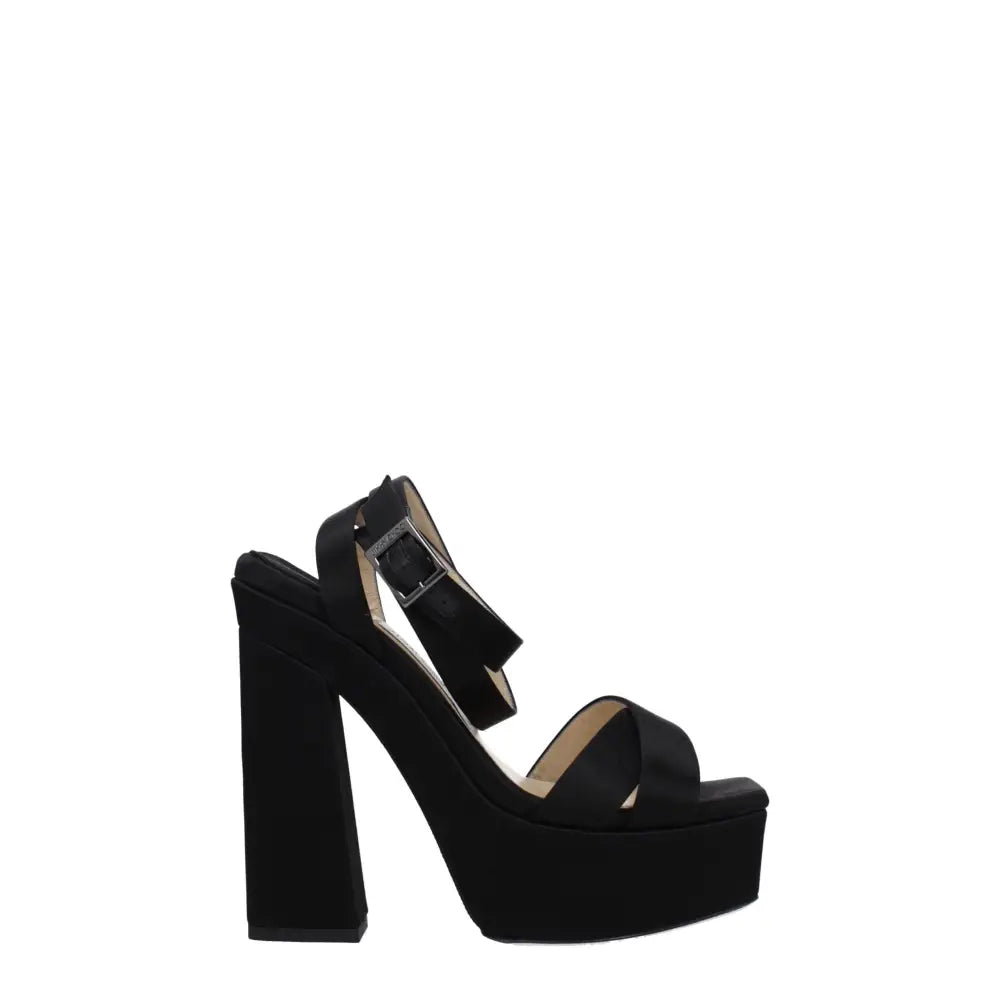 Jimmy Choo Black Satin Platforms