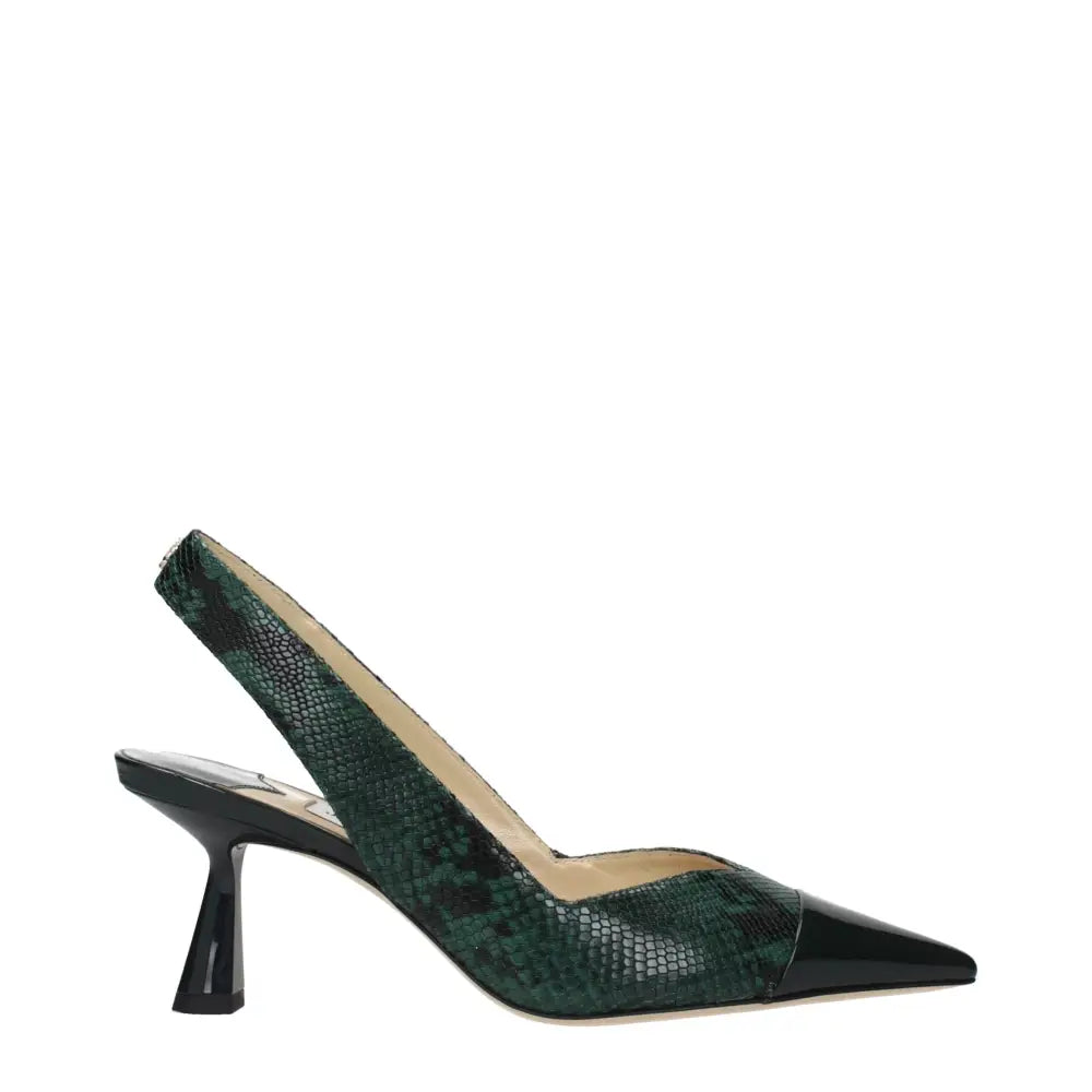 Jimmy Choo Green Leather High Heel Pumps - Højhælede sko