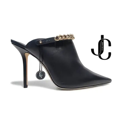 Jimmy Choo Lexx 100 Black Gold Pump Heels