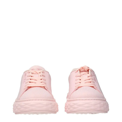 Jimmy Choo pink platform sneakers med tekstureret stof og geometrisk sål