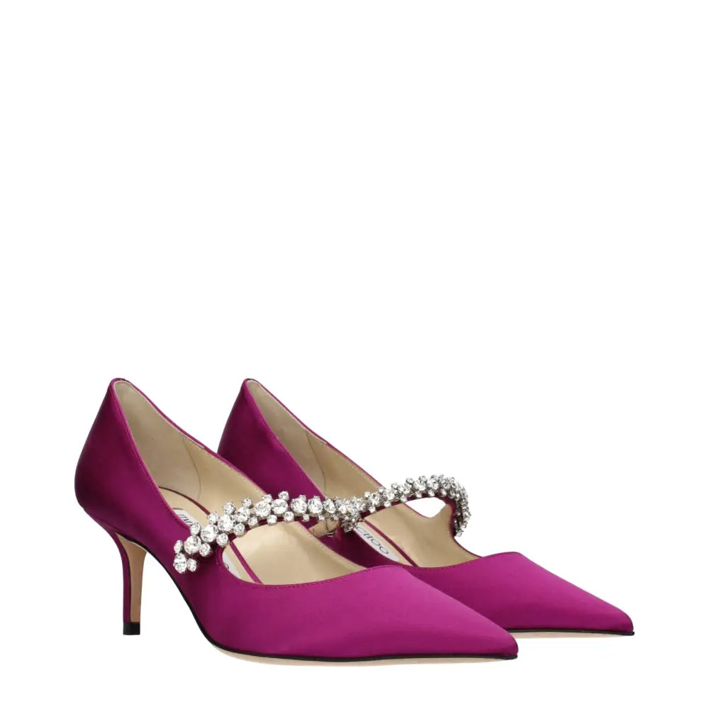 Jimmy Choo Pink Satin Mid Heel Pumps - Højhælede sko