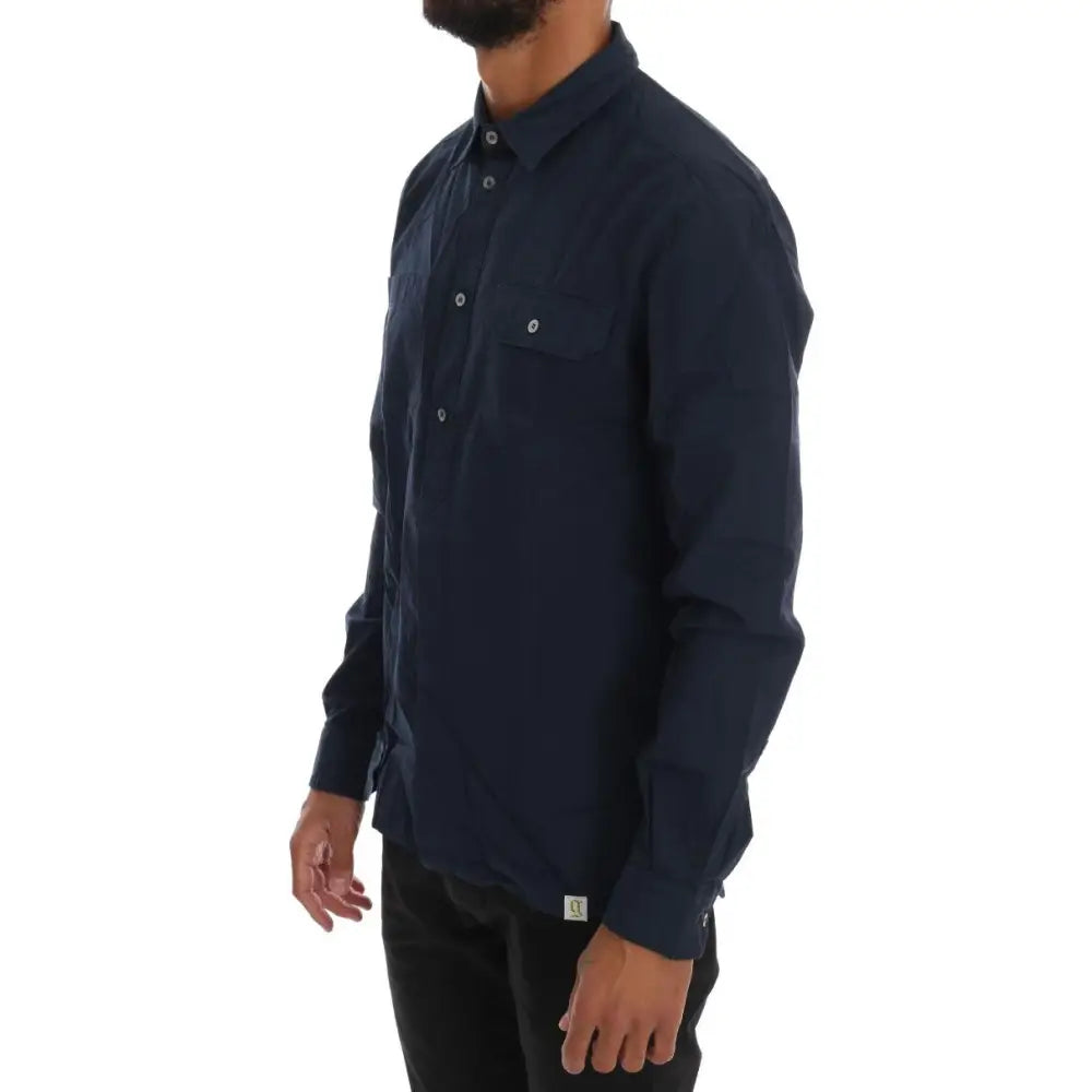 John Galliano Blue Casual Cotton Long Sleeve Shirt