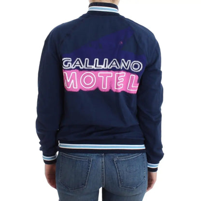 John Galliano Blue zip cotton cardigan