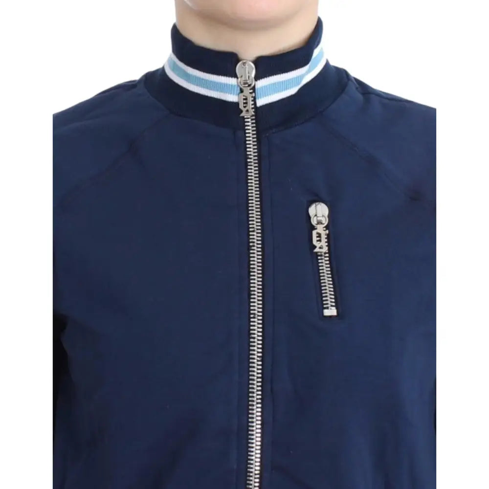 John Galliano Blue zip cotton cardigan