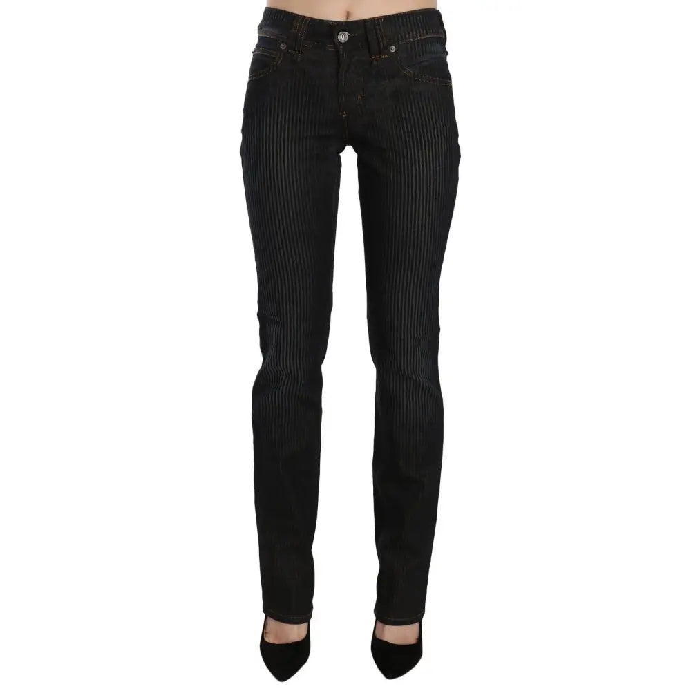 John Galliano Elegant Black Slim Fit Corduroy Jeans