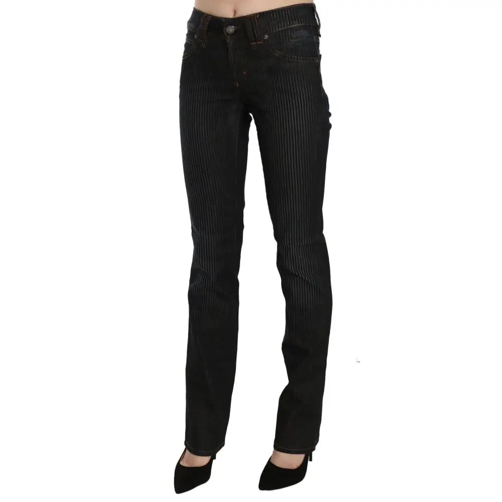 John Galliano Elegant Black Slim Fit Corduroy Jeans