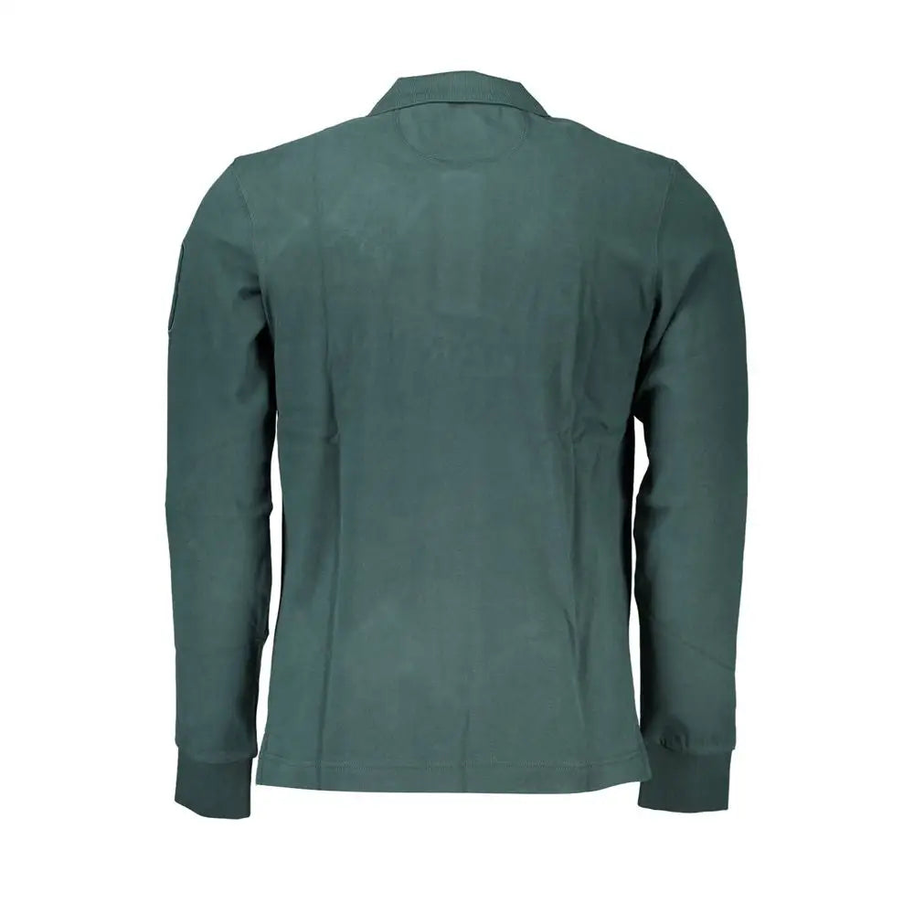 Mørkgrøn langærmet La Martina Classic Green Polo Shirt med broderi