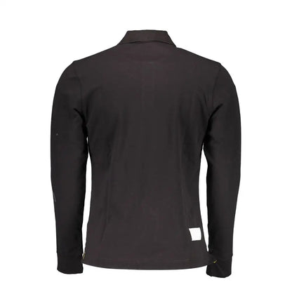 La Martina elegant long sleeved black polo shirt for men