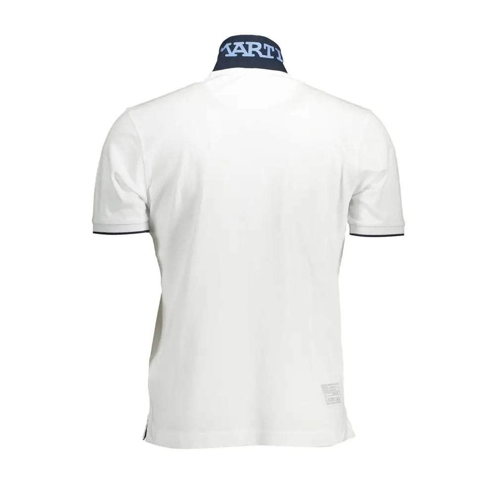 La Martina Elegant hvid polo i hvide farve med navy trim