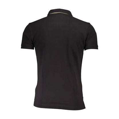 La Martina slim fit contrast detail polo i sort med guldtrim