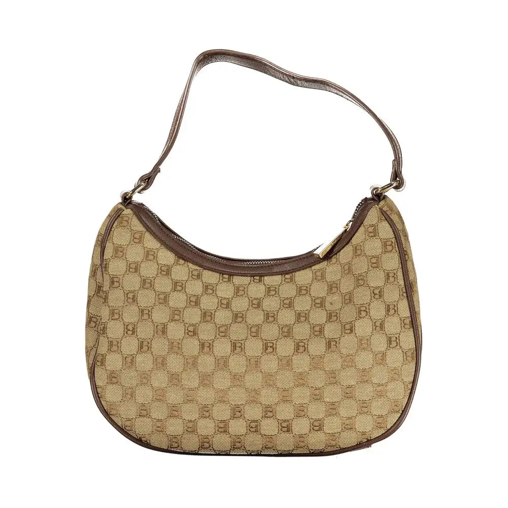 Laura Biagiotti beige polyester kvindertasche med monogram mønster
