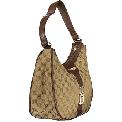 Laura Biagiotti beige polyester kvindetasche med monogram mønster