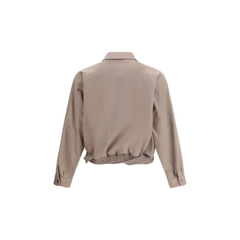 Beige langærmet Magliano cotton jacket med krave og elastik i taljen