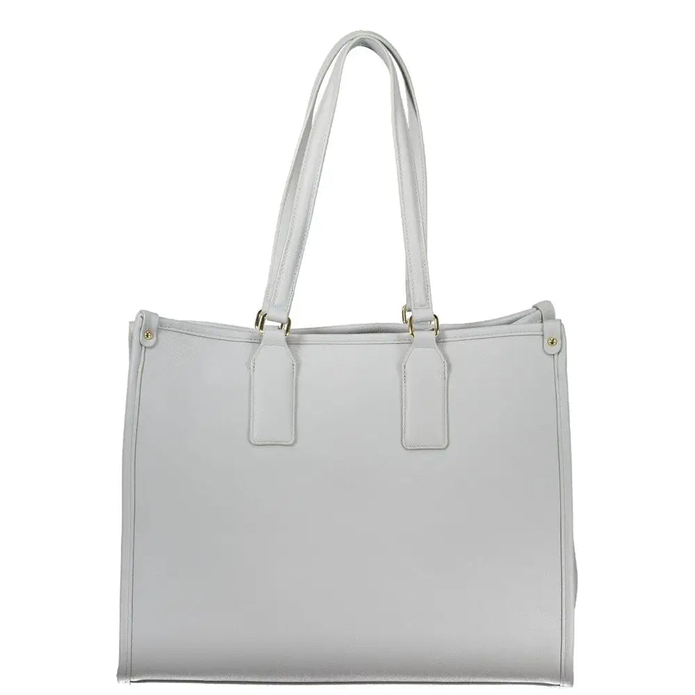 Sleek Mario Valentino Azzurro polyurethane women tote bag in light gray