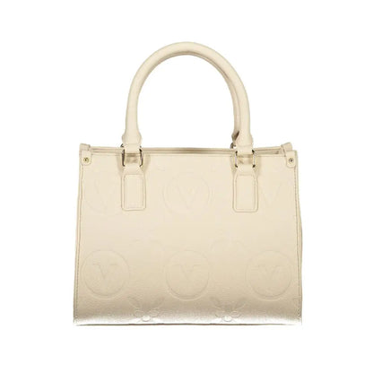 Mario Valentino beige håndtaske i cremfarvet læder med monogram