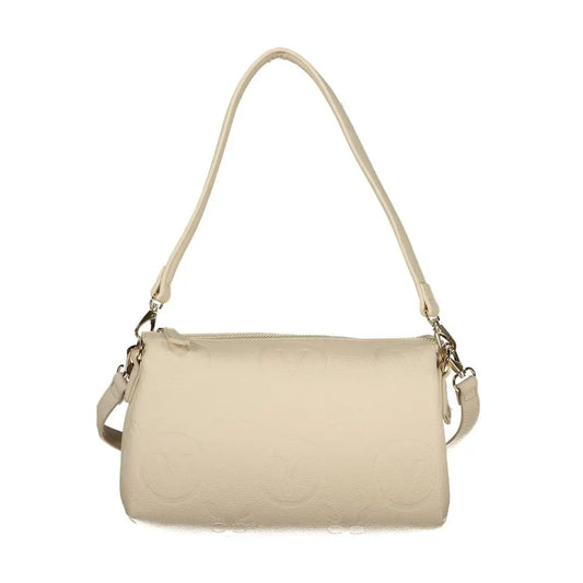 Mario Valentino beige læder crossbody taske med guld hardware