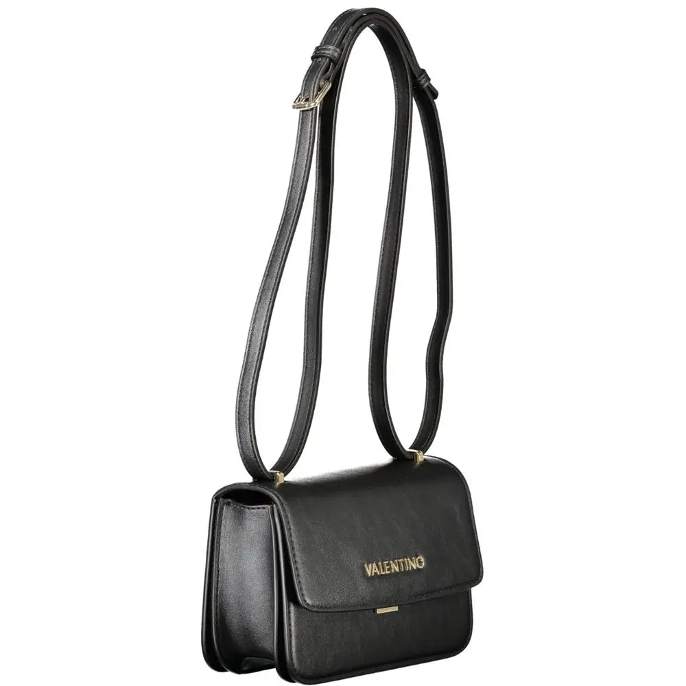 Sort Mario Valentino sort polyethylene crossbody taske med guld-logo til ethvert outfit