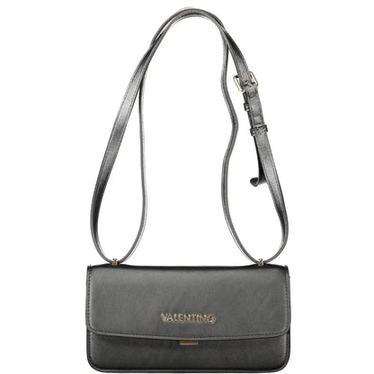 Mario Valentino sort læder crossbody taske med metallisk logo