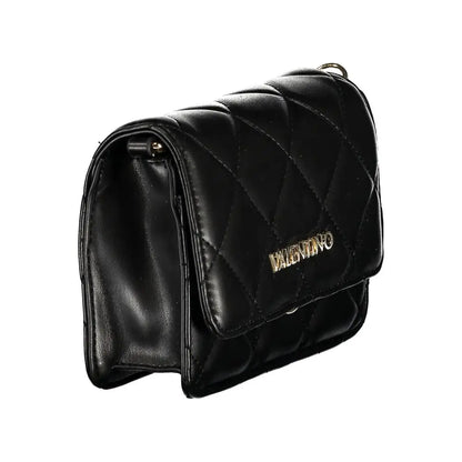 Mario Valentino Nero Poliuretano sort læder crossbody taske med guld-logo