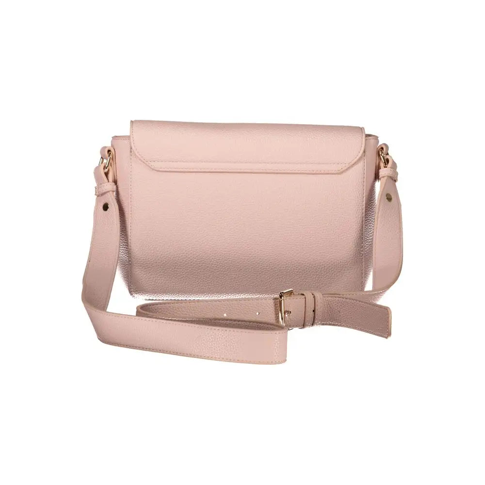 Mario Valentino pink polyethylene crossbody bag i blush pink læder med guld hardware