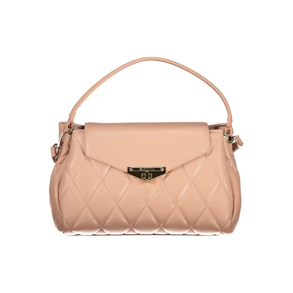 Blush pink Mario Valentino Rosa quilted polyurethane håndtaske med guld hardware