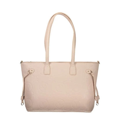 Beige læder taske Mario Valentino Rosa med monogram og justerbare stropper