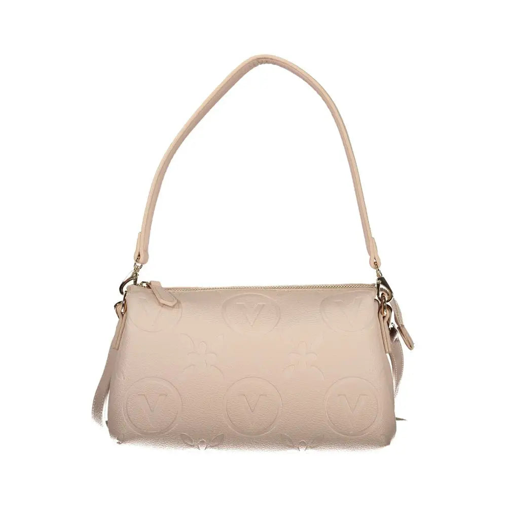 Beige læder Mario Valentino Rosa håndtaske med monogram og guld hardware