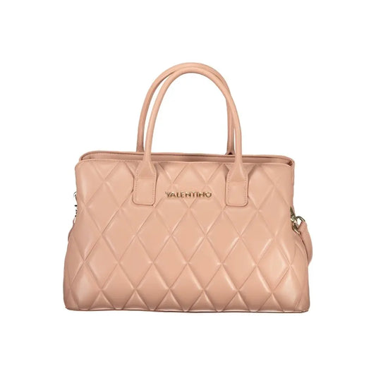 Beige quilted Mario Valentino Rosa polyurethane kvindetasche med struktureret design og topbåndler