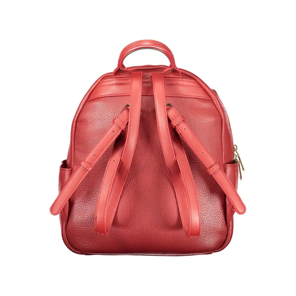 Mario Valentino Rosso coral pebbled leather women backpack