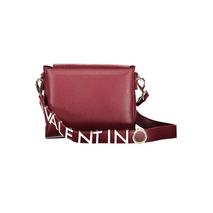 Mario Valentino Rosso polyurethane crossbody bag with silver Valentino strap