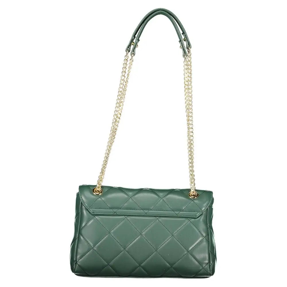 Mario Valentinos verde poliuretano emerald green quilted handbag with gold chain